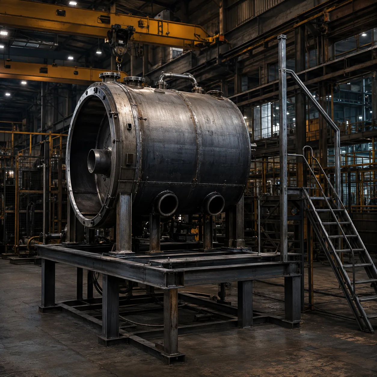 Industrial equipment manufactured in a production hall