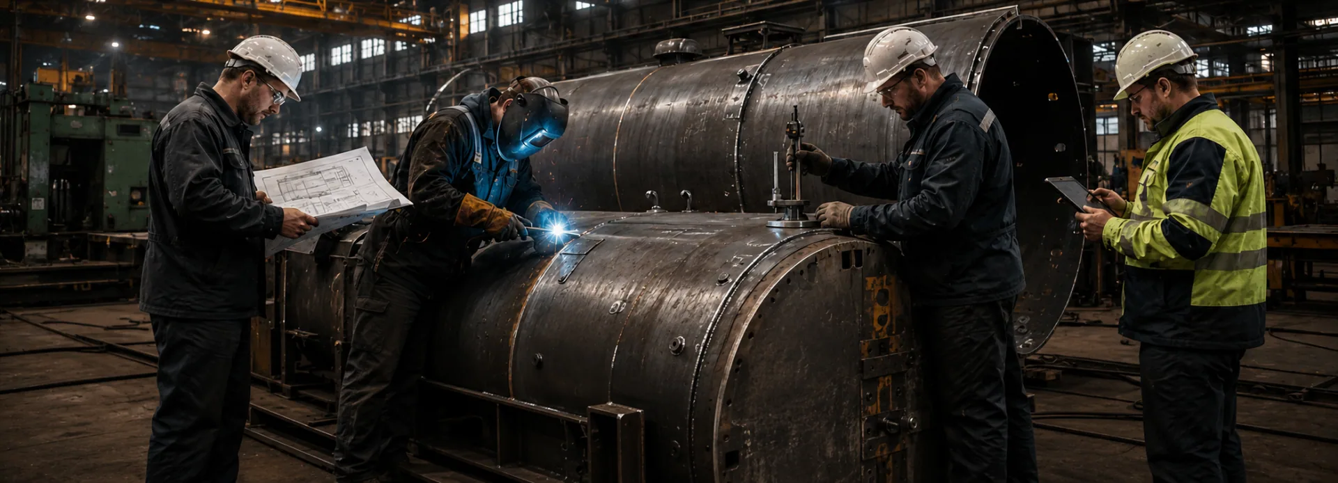 SIVERGUMA production team working on an industrial tank