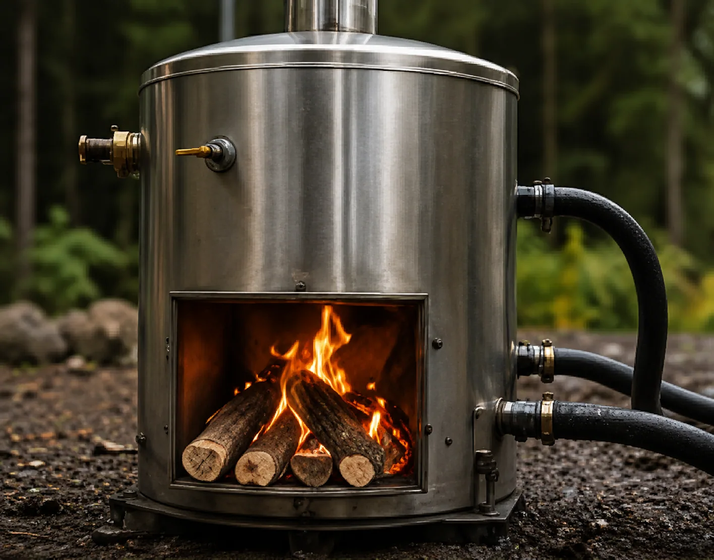 Holzbetriebener Feldwassererhitzer